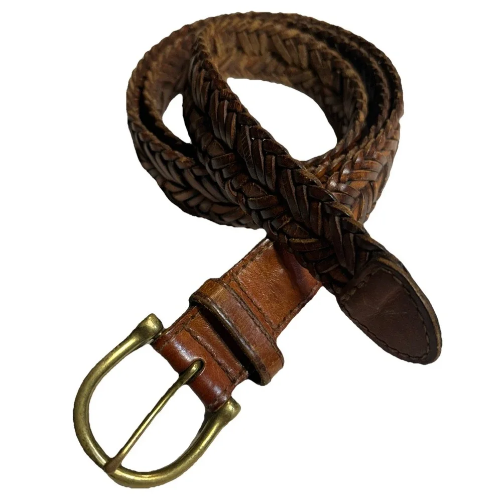 Marshall Fields VTG 90's Braided Leather Belt‎ Size 38